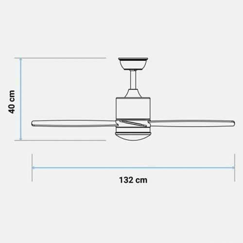 Stropni Ventilator Universal Blue MIDI 4052W 55W Bijela (132 cm) Cijena
