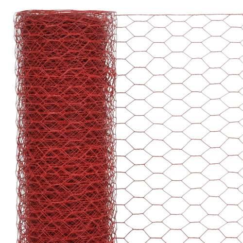 Žičana mreža od čelika s PVC oblogom za kokoši 25 x 0,75 m crvena Cijena