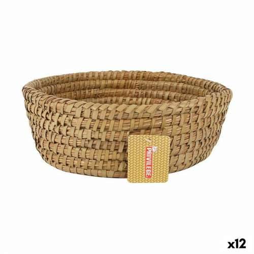 Višenamjenska Košara Privilege Korne Smeđa ispleten od pruća Okruglo 27 x 27 x 9 cm (12 kom.) Cijena