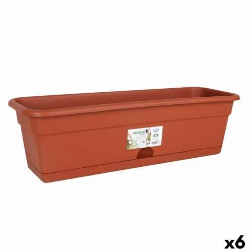 Žardinijera s Tanjurom Dem Greentime Pravokutno Smeđa 40 x 20 x 17,3 cm (6 kom.) Cijena