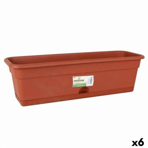 Žardinijera s Tanjurom Dem Greentime Pravokutno Smeđa 60 x 20 x 17,3 cm (6 kom.) Cijena