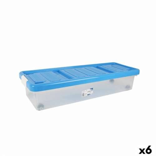 Kutija za Pospremanje s Poklopcem Tontarelli Plava Providan Plastika 24 L 79 x 28,7 x 16,8 cm Kotača (6 kom.) Cijena