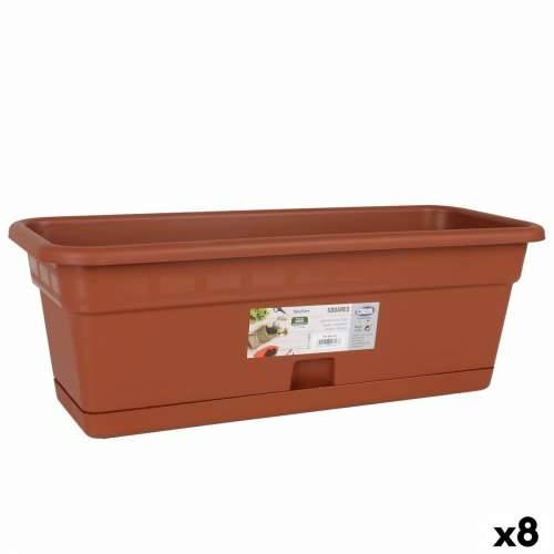 Žardinijera s Tanjurom Dem Squares Pravokutno Smeđa 50 x 20 cm (8 kom.) Cijena