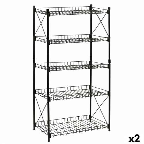 Polica Confortime Metal Crna 52 x 34 x 110 cm (2 kom.) Cijena
