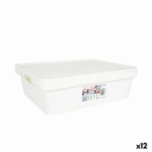 Kutija za Pospremanje s Poklopcem Tontarelli Maya Bijela 9,2 l 36 x 28 x 11 cm (12 kom.) Cijena
