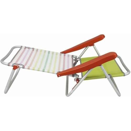 Sklopiva Stolica s Naslonom za Glavu 80 x 65 x 45 cm Više položaja prugasto Cijena