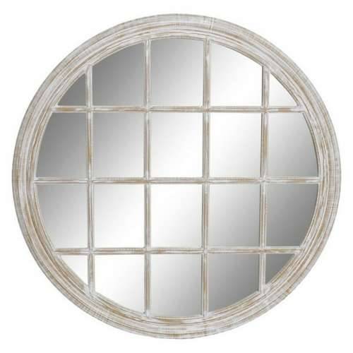 Zidno ogledalo DKD Home Decor Bijela Decapé 90 x 2 x 90 cm 90 x 2,5 x 90 cm (90 Dijelovi) Cijena