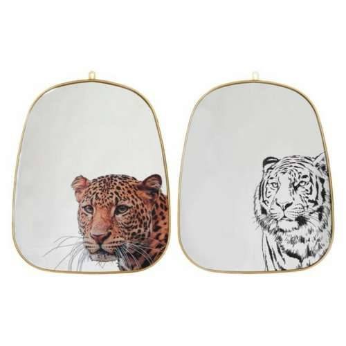 Zidno ogledalo DKD Home Decor 8424001641048 zlatan Drvo Metal Kolonijalni Džungla 37 x 1 x 45 cm (2 kom.) Cijena