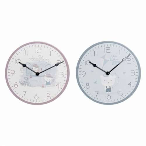 Zidni sat DKD Home Decor Plava Pisana Roza Drvo Metal Plastika Drvo MDF Children’s Ptica 24 x 3 x 24 cm (2 kom.) Cijena