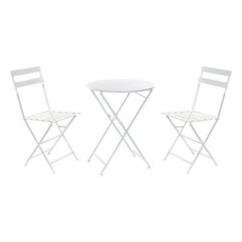 Komplet stola i 2 stolice DKD Home Decor Bijela 80 cm 60 x 60 x 70 cm (3 pcs) Cijena
