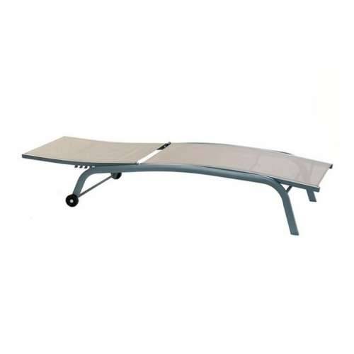 Pludmales guļamkrēsls DKD Home Decor S kotačima Siva PVC Aluminij (187,5 x 64 x 97 cm) Cijena
