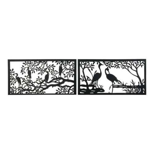 Ukrasna figura DKD Home Decor 96 x 1 x 50 cm Crna ptice (2 kom.) Cijena