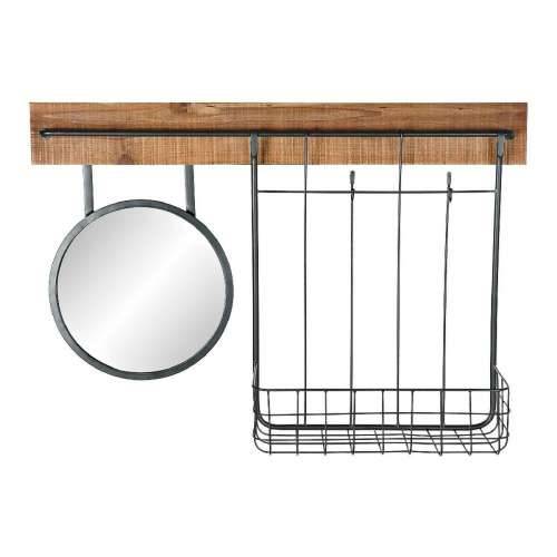 Zidno ogledalo DKD Home Decor Crna Metal Jela Ogledalo (80 x 15 x 20 cm) Cijena