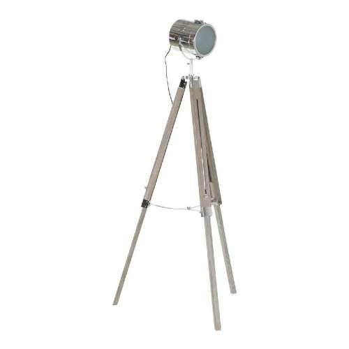 Podna svjetiljka DKD Home Decor Metal Drvo Srebro Svijetlo smeđi Tronožac (66 x 66 x 142 cm) Cijena