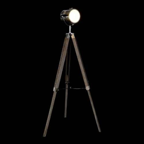 Podna svjetiljka DKD Home Decor Metal Drvo Srebro Svijetlo smeđi Tronožac (66 x 66 x 142 cm) Cijena
