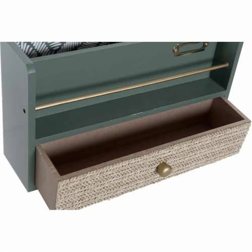 Višenamjenski Organizator DKD Home Decor LD-181379 Zelena polipropilen Drvo MDF 30 x 9 x 17 cm (2 kom.) Cijena