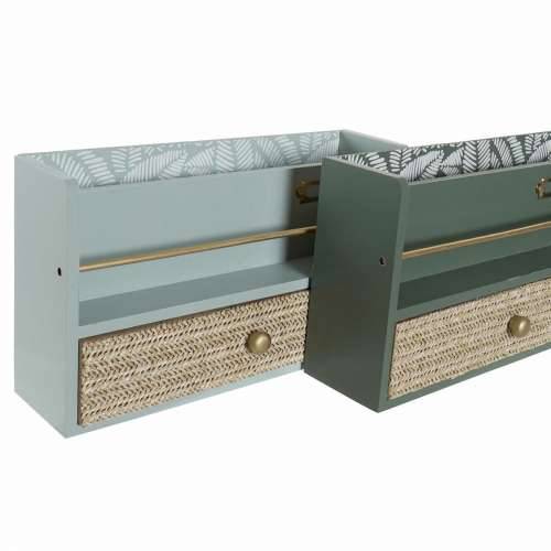 Višenamjenski Organizator DKD Home Decor LD-181379 Zelena polipropilen Drvo MDF 30 x 9 x 17 cm (2 kom.) Cijena