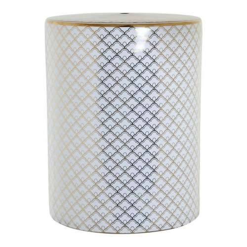 Pomoćni stolić DKD Home Decor Bijela Porculan zlatan (33 x 33 x 42 cm) Cijena