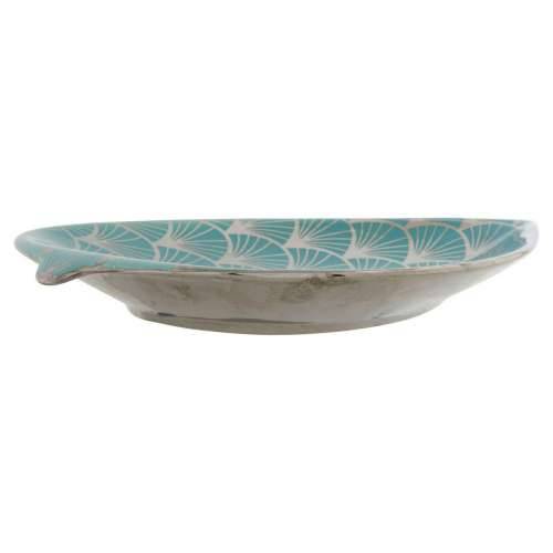 Stolni ukras DKD Home Decor 27,5 x 16 x 3 cm Turkizno Orijentalno kromirano Biljni list Cijena