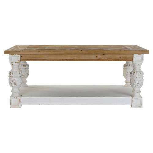Pomoćni stolić DKD Home Decor Jela Aluminij Bijela Svijetlo smeđi 120 x 70 x 50 cm Drvo MDF Cijena