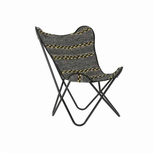 Sjedalo DKD Home Decor Rumena Bijela Crna Pisana Željezo 74 x 65 x 90 cm Cijena