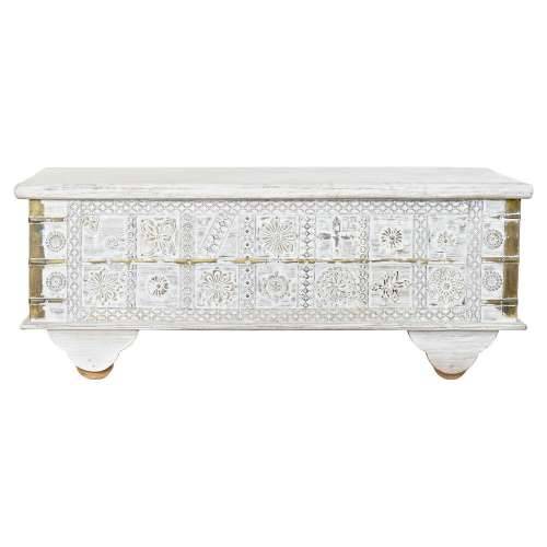 Pomoćni stolić DKD Home Decor MB-182010 Bijela zlatan Metal Drvo Manga 115 x 60 x 45 cm Cijena