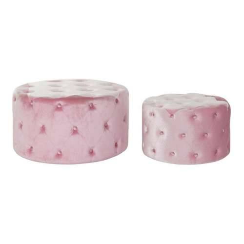 Naslonjač za Noge DKD Home Decor Roza Velvet Drvo MDF Glam (2 pcs) Cijena