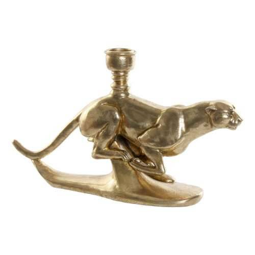 Svijećnjak DKD Home Decor zlatan Smola Aluminij Leopard Tropsko Svijećnjak 25 x 6 x 14 cm Cijena