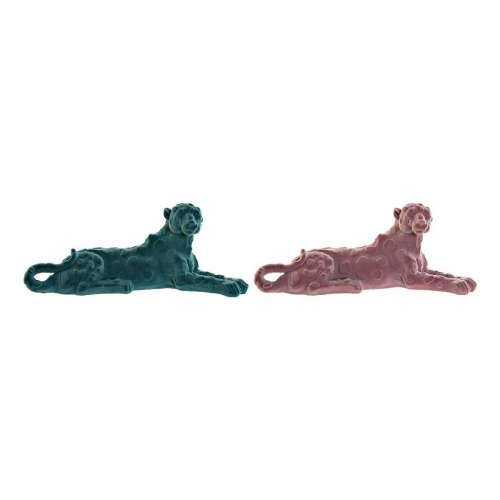 Ukrasna figura DKD Home Decor Zelena Roza Smola Flokirano Lav 26,5 x 9 x 11 cm Cijena