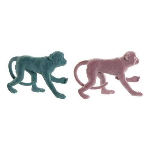 Ukrasna figura DKD Home Decor Zelena Roza Smola Flokirano Majmun Tropsko 31 x 9,5 x 19 cm Cijena