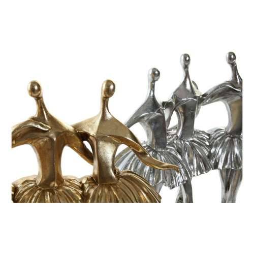 Ukrasna figura DKD Home Decor 33,5 x 14,5 x 32 cm Srebrna zlatan Smola Plesačica Klasičnog Plesa Cijena