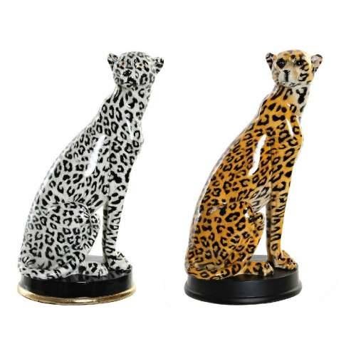 Ukrasna figura DKD Home Decor Crna Oranžna Bijela Leopard Smola Kolonijalni 16 x 16 x 32 cm Cijena