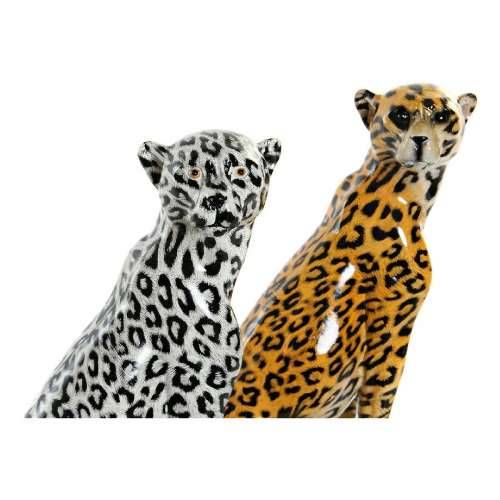 Ukrasna figura DKD Home Decor Crna Oranžna Bijela Leopard Smola Kolonijalni 16 x 16 x 32 cm Cijena