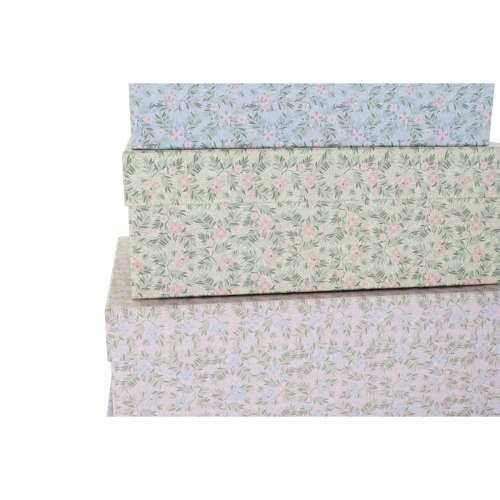 Set Složivih Kutija za Pospremanje DKD Home Decor Rumena Plava Roza Karton Ziedi 43,5 x 33,5 x 15,5 cm (2 kom.) (1 kom.) Cijena