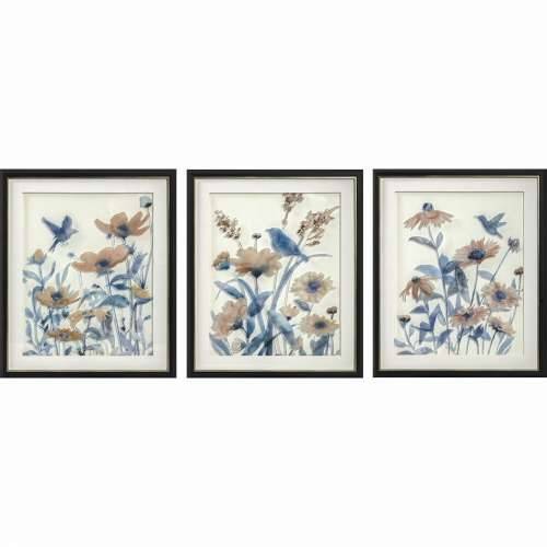 Slika DKD Home Decor 50 x 2 x 60 cm Ziedi Shabby Chic (3 Dijelovi) Cijena