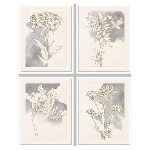 Slika DKD Home Decor 55 x 2,5 x 70 cm Ziedi romantični (4 Dijelovi) Cijena