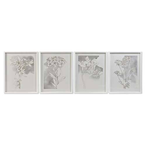 Slika DKD Home Decor 55 x 2,5 x 70 cm Ziedi romantični (4 Dijelovi) Cijena