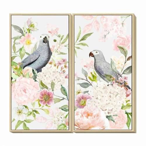 Slika DKD Home Decor 60 x 4 x 120 cm Ziedi Shabby Chic (2 kom.) Cijena