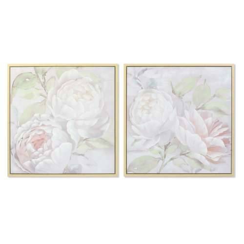 Slika DKD Home Decor 80 x 4 x 80 cm Ziedi Shabby Chic (2 kom.) Cijena
