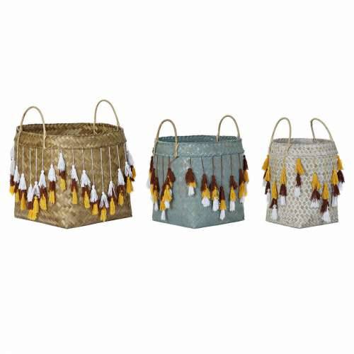 Set košara DKD Home Decor Pisana Bambus šiške Boho 3 Dijelovi Cijena