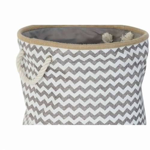 košara DKD Home Decor Bijela Siva Juta juta Zig-zag Boho 38 x 38 x 45 cm Cijena