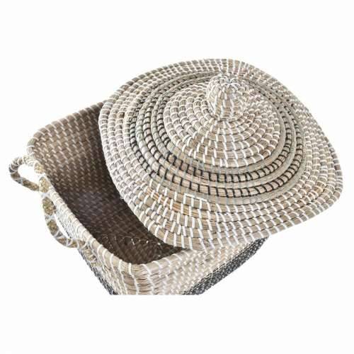 Ukrasna košara DKD Home Decor Siva Prirodno Morska trava Boho 45 x 35 x 43 cm Cijena