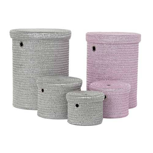Višenamjenska Košara DKD Home Decor Siva Roza polipropilen 42 x 42 x 52,5 cm 4 Kg Cijena