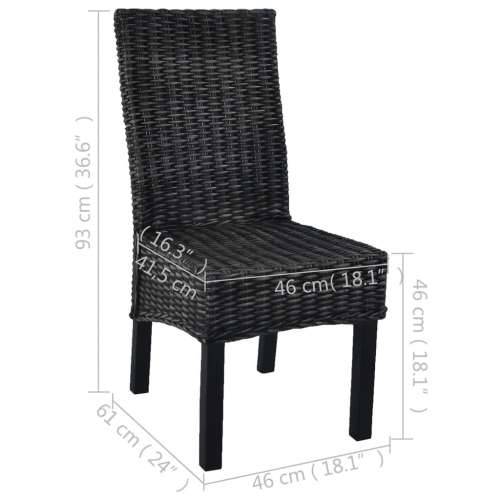 Blagovaonske stolice od kubu ratana i drva manga 2 kom crne Cijena