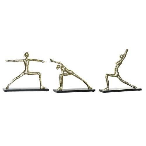 Ukrasna figura DKD Home Decor 33 x 10 x 35 cm Crna zlatan Indijac Yoga (3 kom.) Cijena