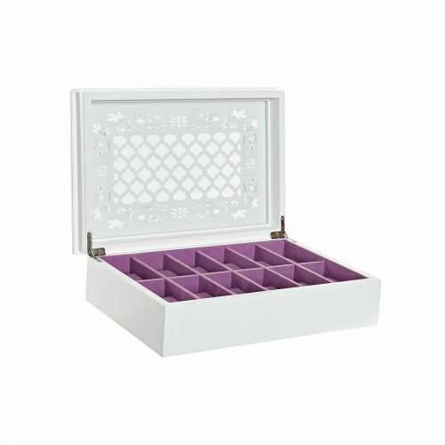 Kutija za nakit DKD Home Decor Satovi 29 x 20 x 9,5 cm Kristal Lila Bijela Drvo MDF Cijena