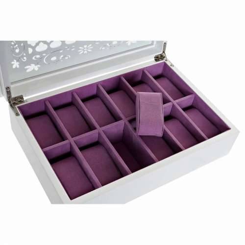 Kutija za nakit DKD Home Decor Satovi 29 x 20 x 9,5 cm Kristal Lila Bijela Drvo MDF Cijena