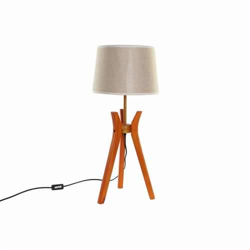 Stolna Svjetiljka DKD Home Decor Smeđa Bež Poliester Drvo 220 V 50 W Cijena