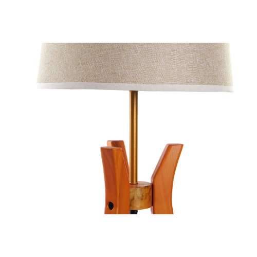 Stolna Svjetiljka DKD Home Decor Smeđa Bež Poliester Drvo 220 V 50 W Cijena