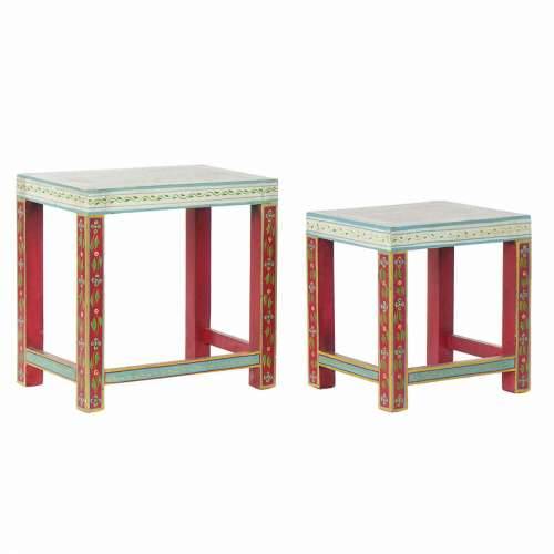 Pomoćni stolić DKD Home Decor 8424001853243 Prirodno Pisana Akril Drvo Manga 45 x 30 x 45 cm Cijena